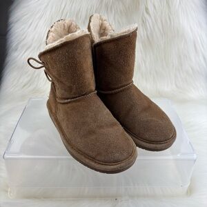 BearPaw Tan Suede Ankle Boots
